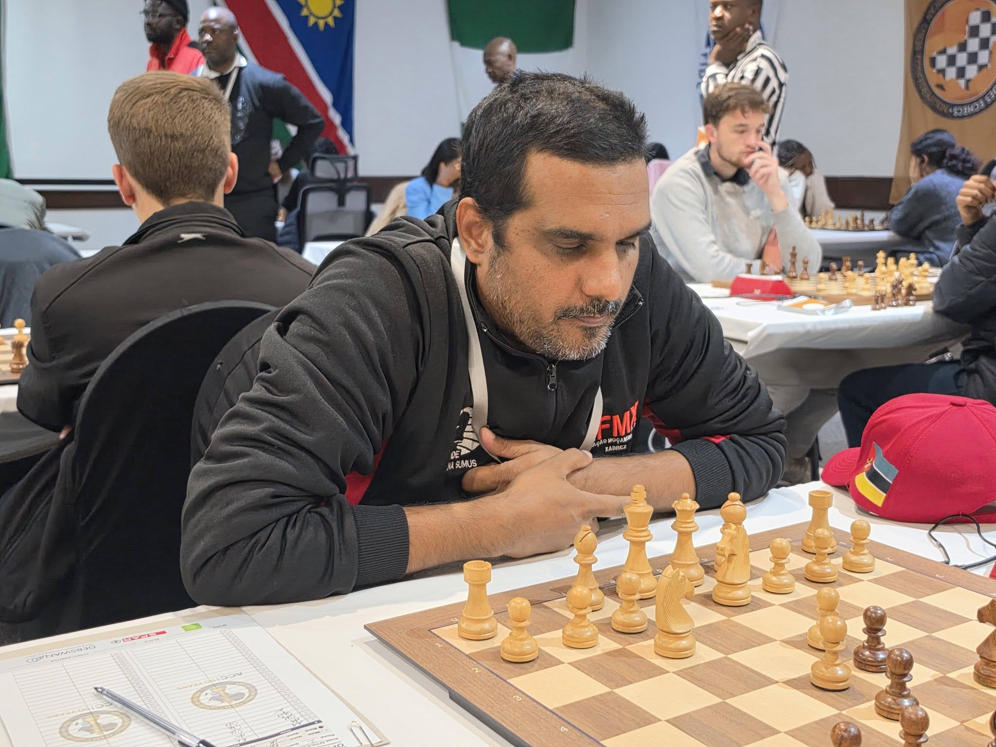 FM Ivan Andrade durante o 2026 African Individual Chess Championships