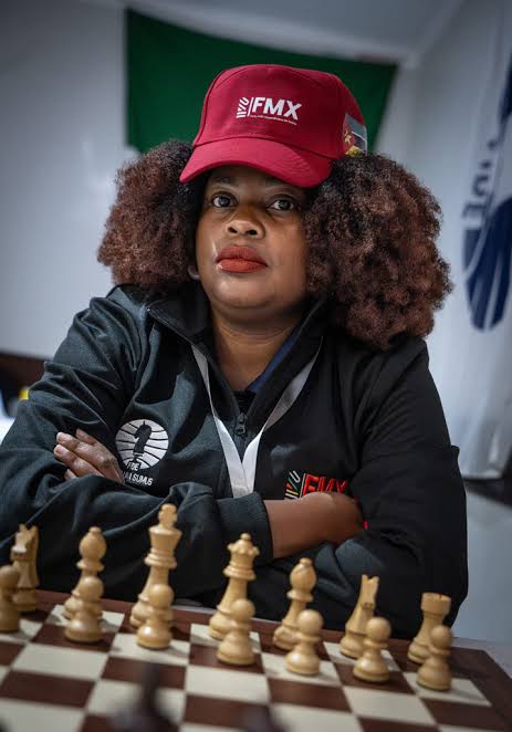 WIM Vania Vilhete, representante de Moçambique, durante o Campeonato Individual Africano de Xadrez Feminino 2026 em Jwaneng, Botswana