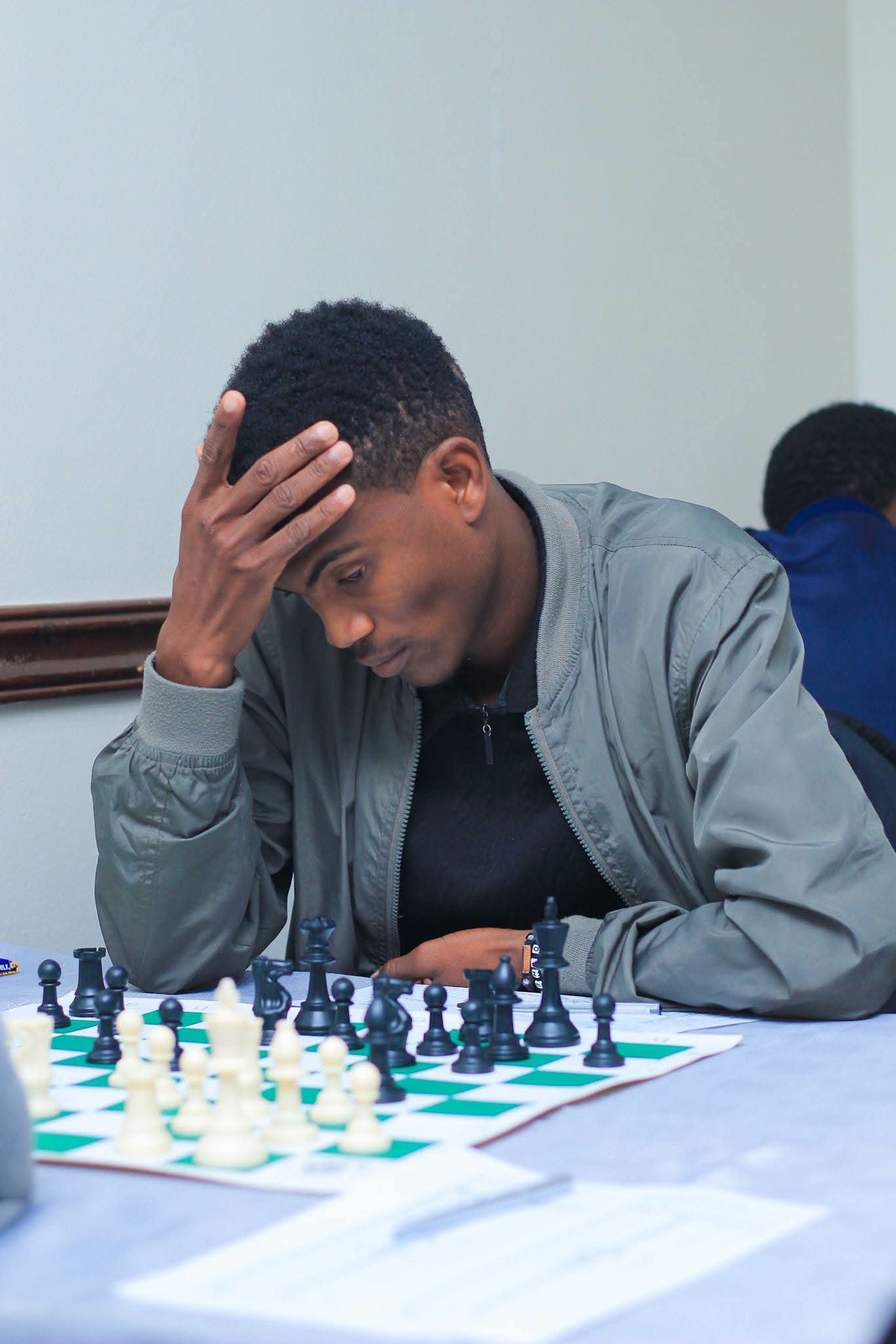 Retrato de Celso Andre Manjate, de Moçambique, 11º classificado na secção Open do Trojan Horse Chess Open 2026