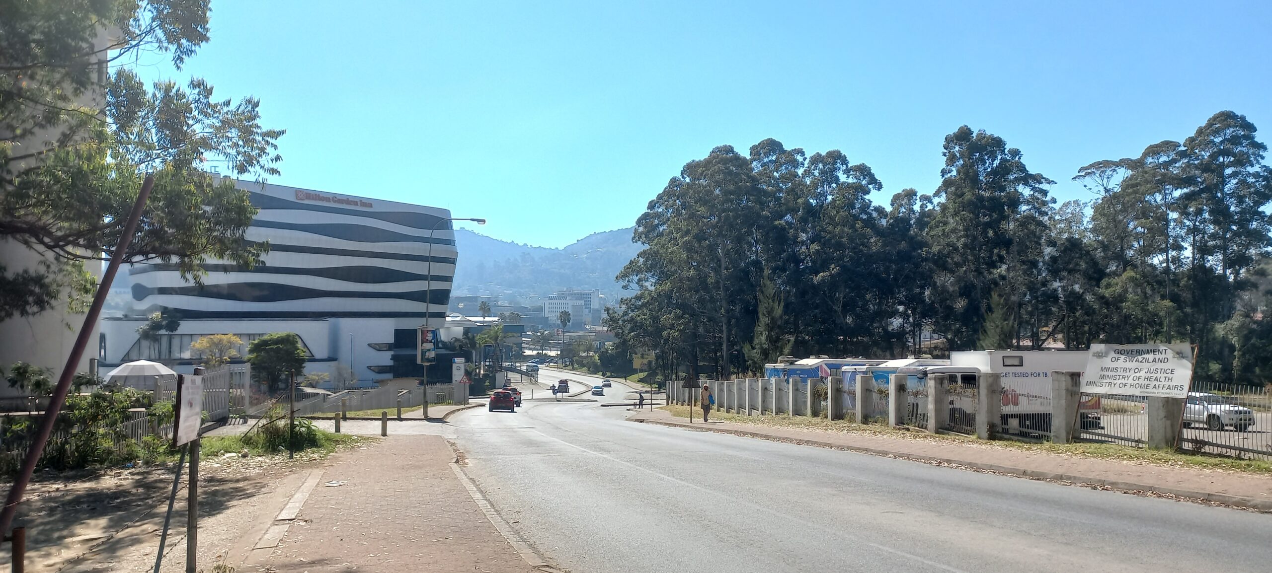 Outra perspectiva da cidade de Mbabane, em Eswatini, próxima da sede do torneio