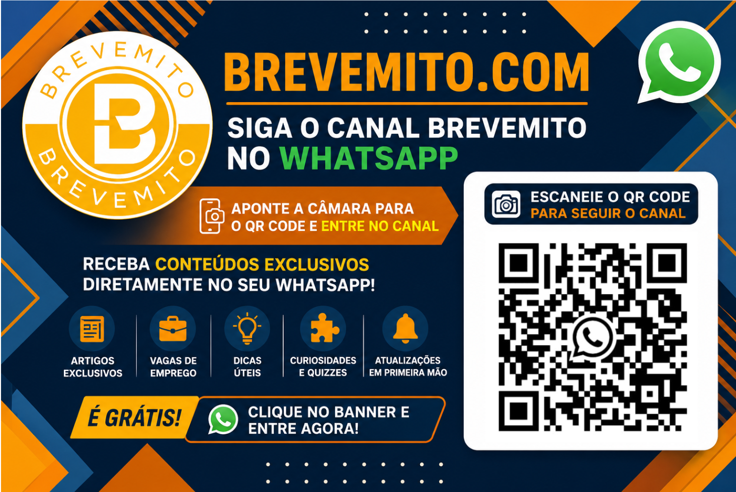 Siga o canal Brevemito no WhatsApp para receber artigos, vagas e actualizações