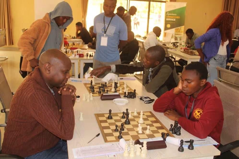 Vista geral de uma das salas de torneio no Malawi Chess Championship 2026