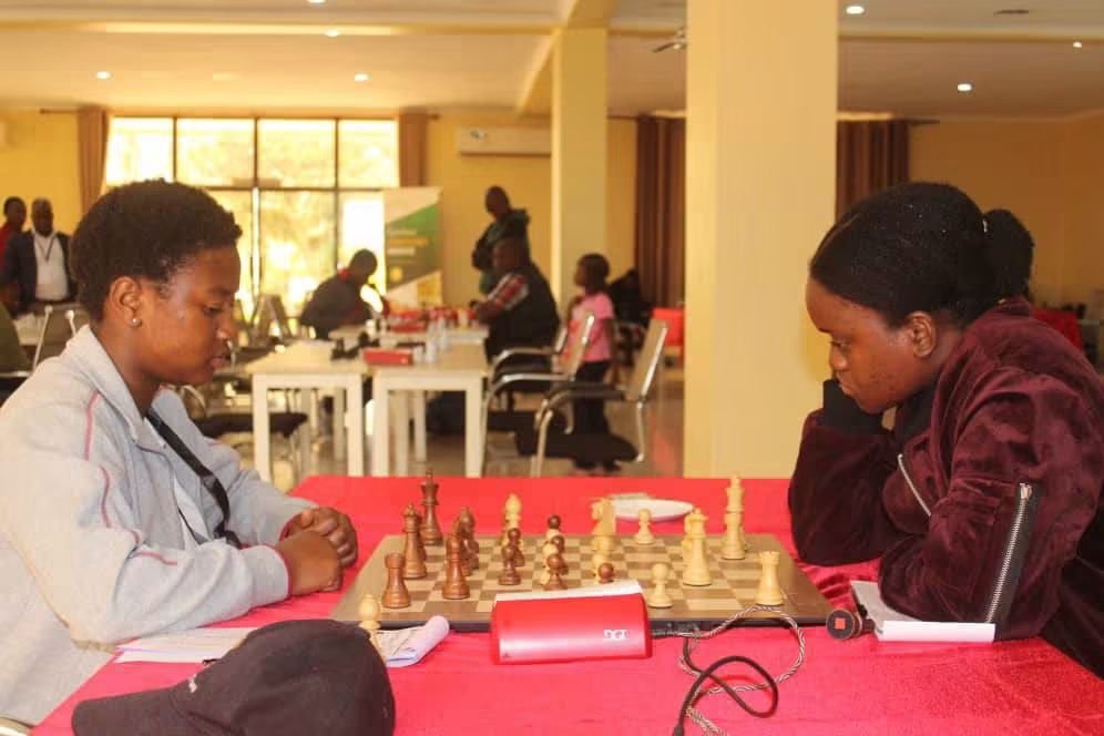 Registo fotográfico de tabuleiros em disputa no Malawi Chess Championship 2026