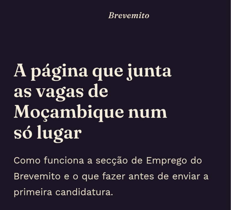 A página que junta as vagas de Moçambique num só lugar