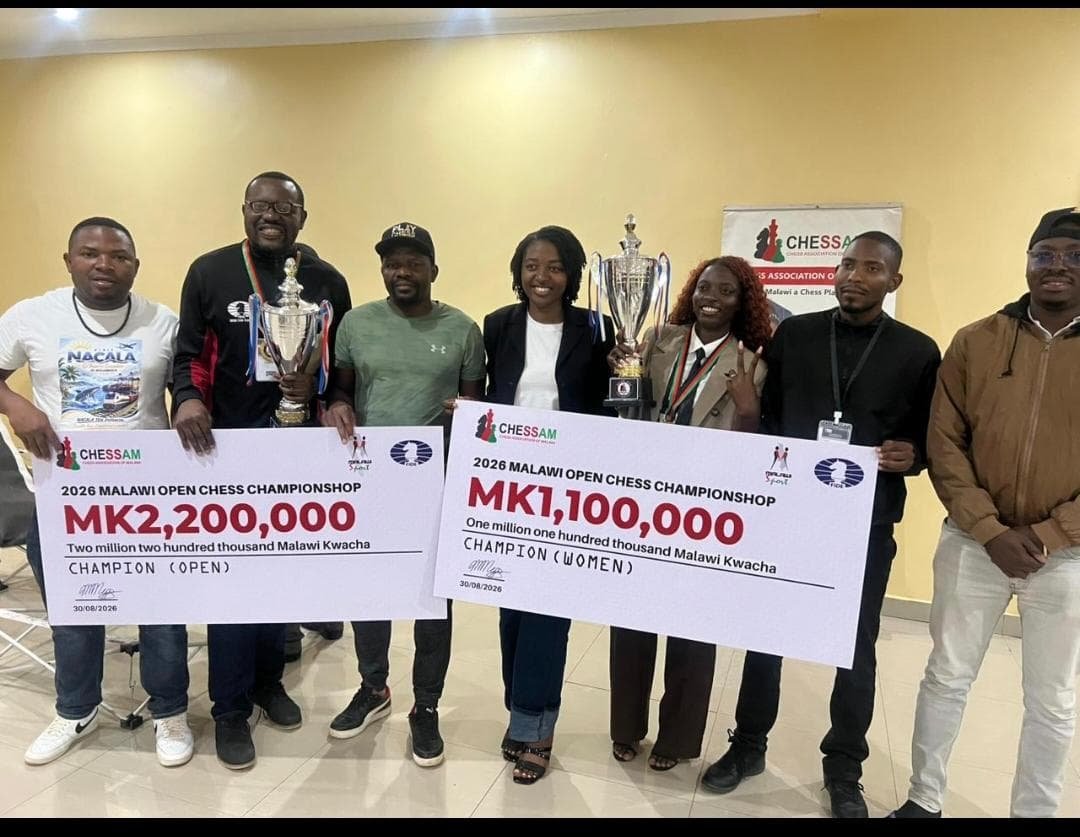 Momento do 2026 Malawi Ladies Chess Championship em Mponela